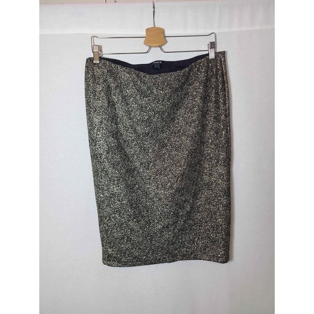 TORRID gold glitter skirt- Size 0/Large